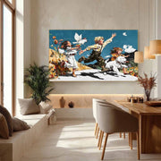 Joyful Children Running Impasto Painting - Neutralighting