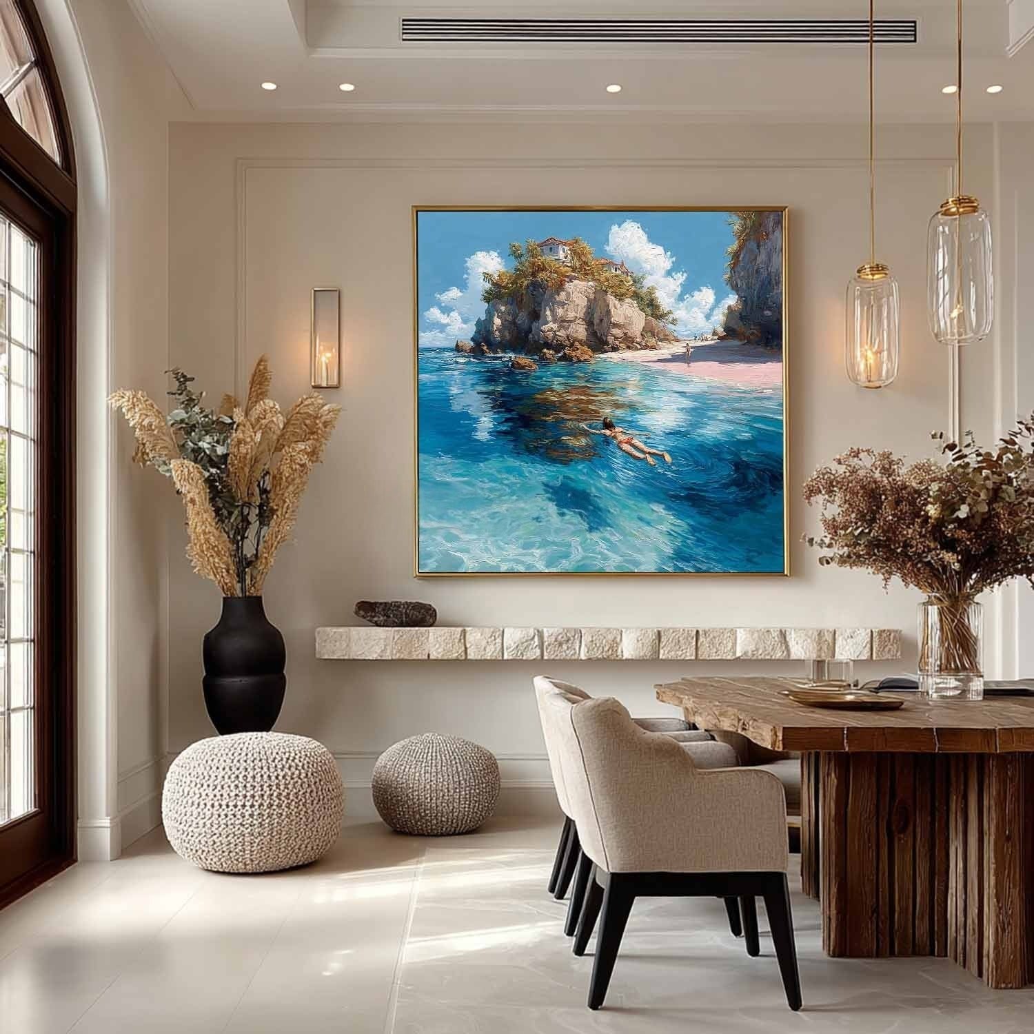 Tropical Snorkeling Cove Impasto Painting - Neutralighting