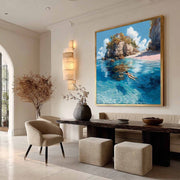 Tropical Snorkeling Cove Impasto Painting - Neutralighting