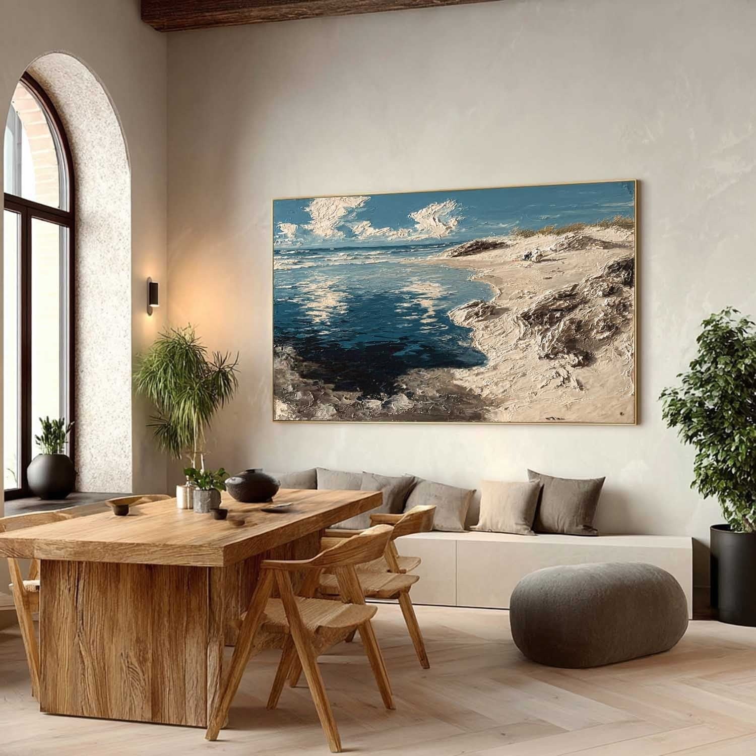 Sunny Dune Beach Impasto Painting - Neutralighting