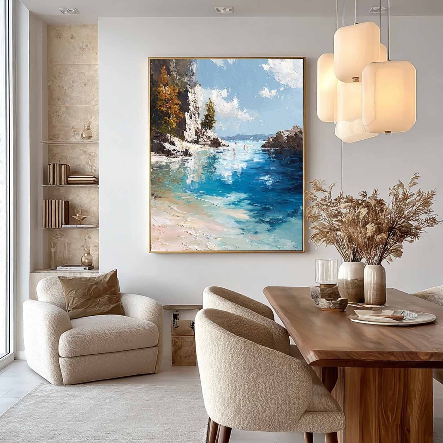 Mediterranean Cove Impasto Painting - Neutralighting