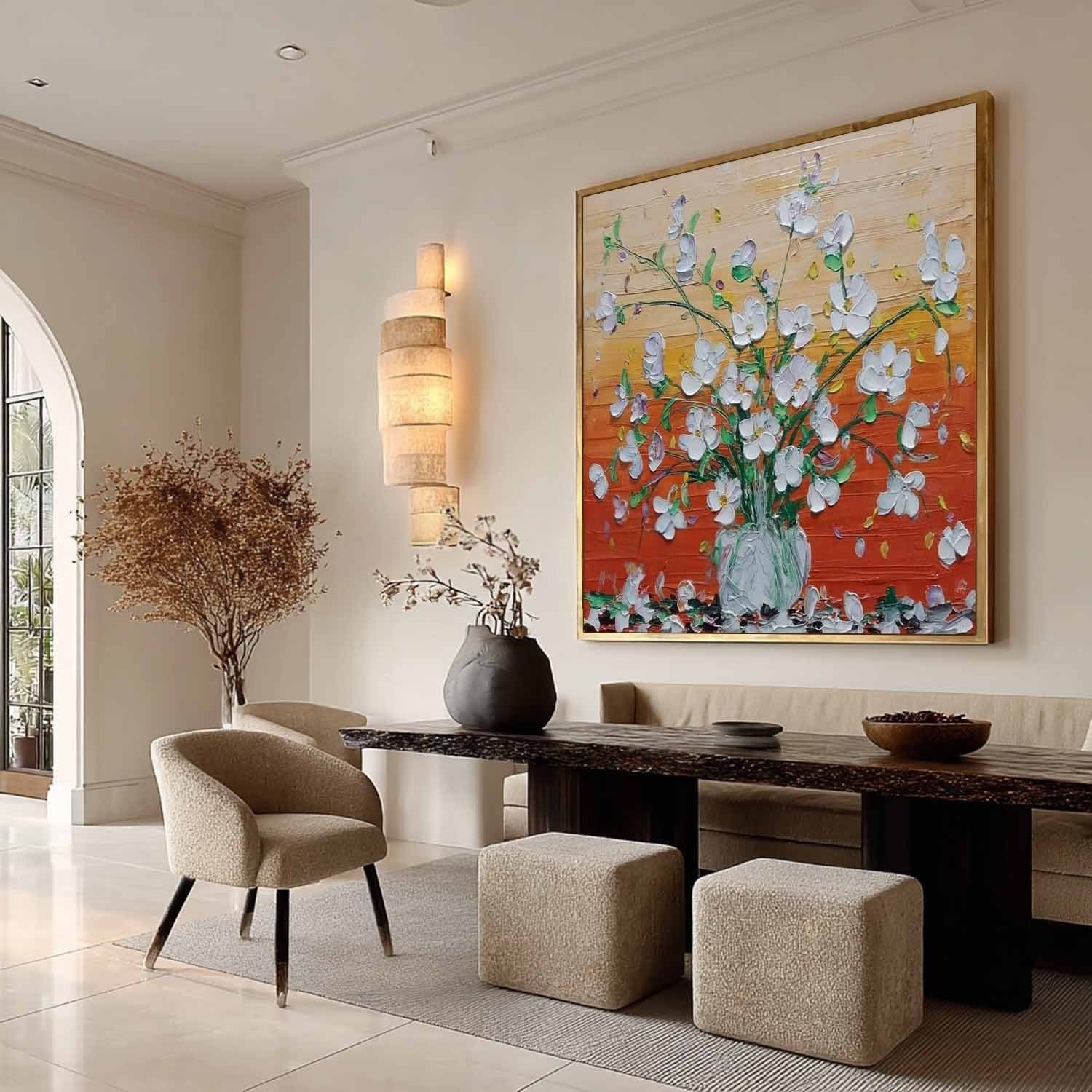 Floral Bouquet 3D Impasto Painting - Neutralighting