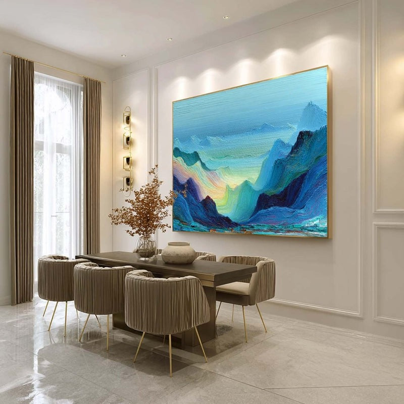 Wall Art Impressionist Rainbow Mountain - Neutralighting