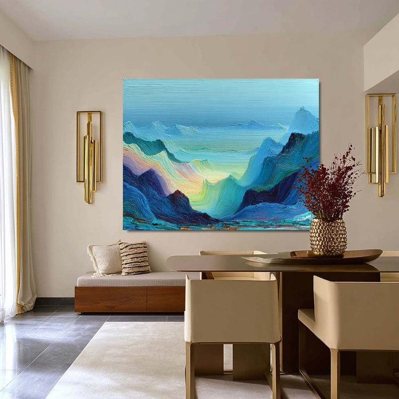 Wall Art Impressionist Rainbow Mountain - Neutralighting