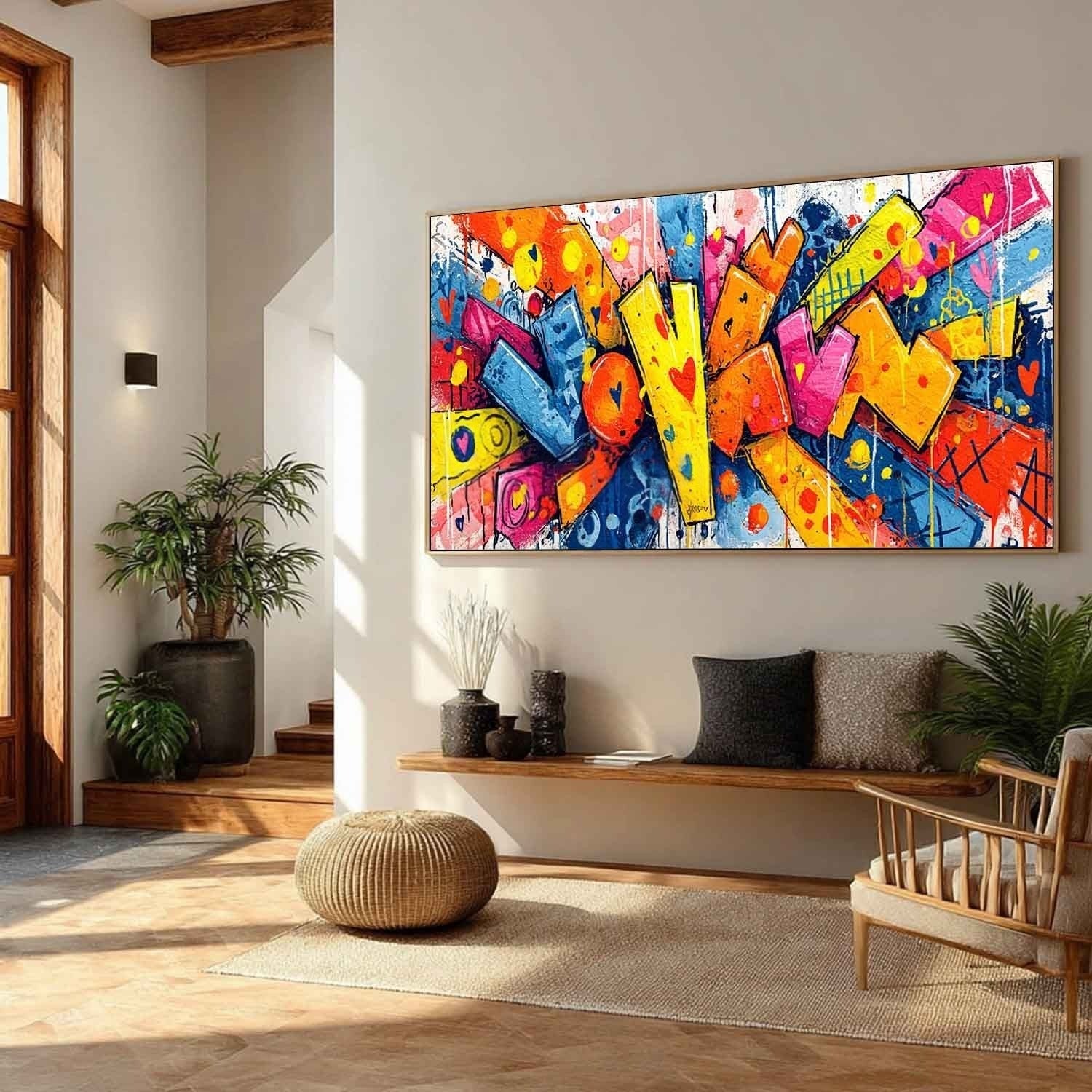 Wide Format Graffiti Pop Art Impasto Painting - Neutralighting