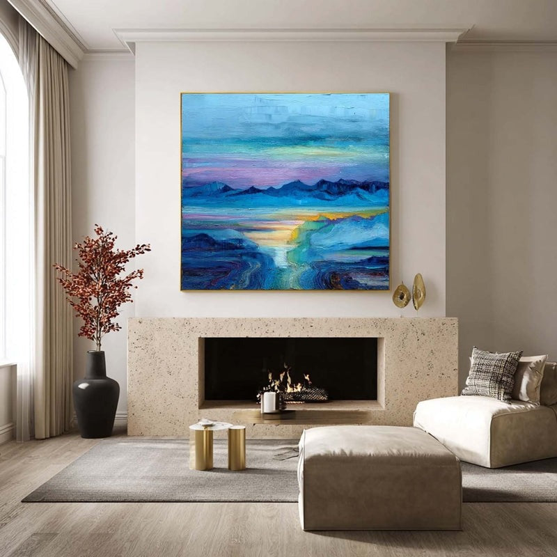 Wall Art Impressionist Mountain Sunset Landscape - Neutralighting
