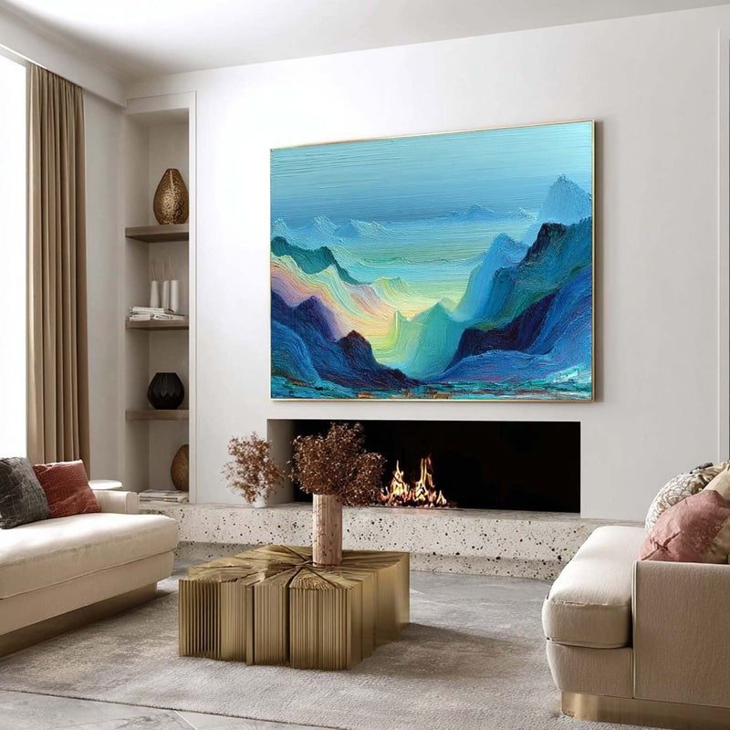 Wall Art Impressionist Rainbow Mountain - Neutralighting