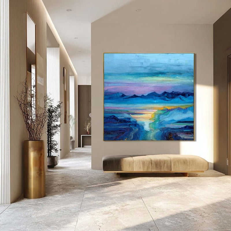 Wall Art Impressionist Mountain Sunset Landscape - Neutralighting