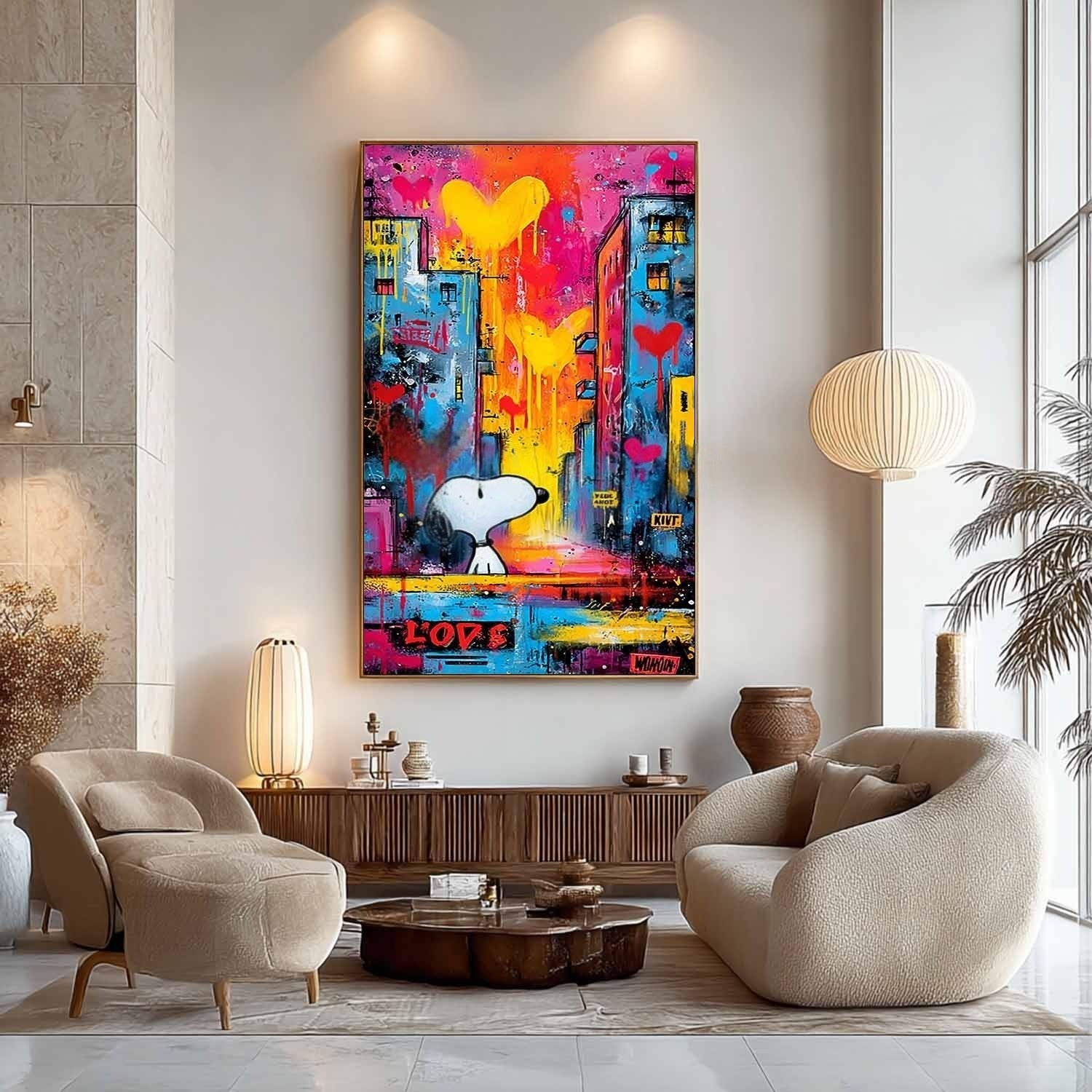 Vertical Snoopy Love Pop Art - Neutralighting