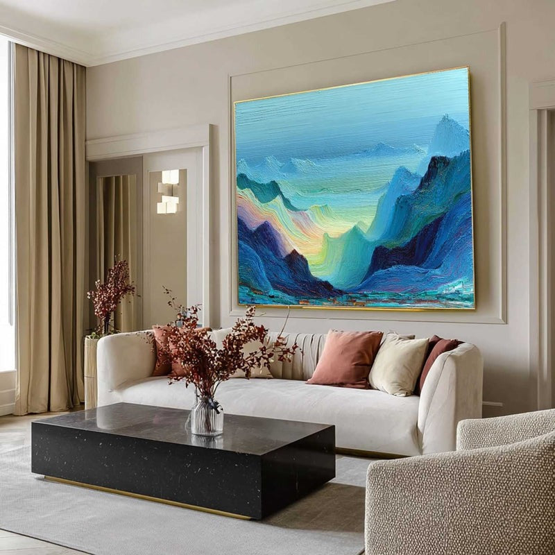 Wall Art Impressionist Rainbow Mountain - Neutralighting