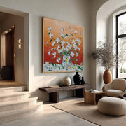 White Floral Bouquet 3D Impasto Painting - Neutralighting