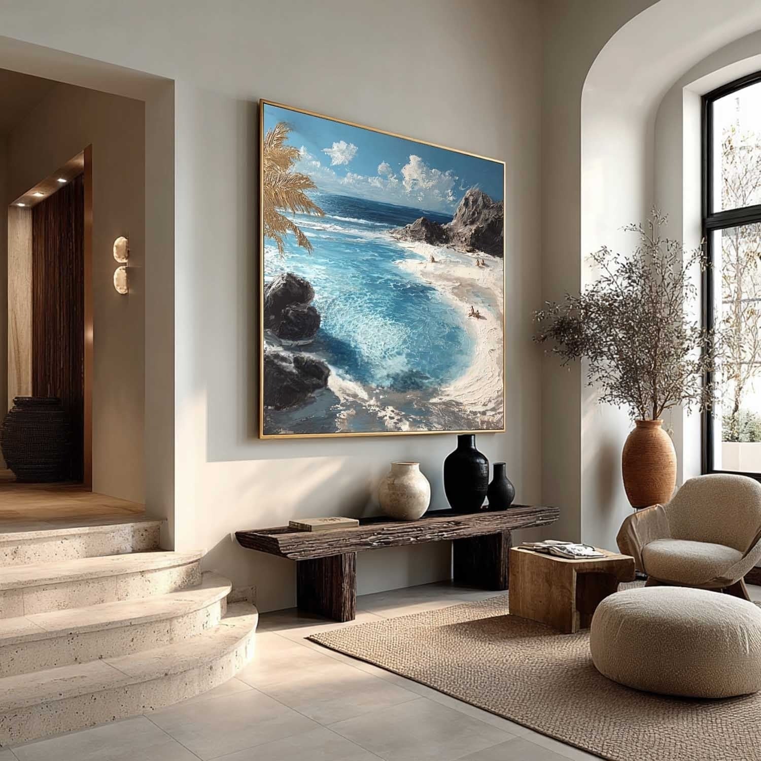 Tropical Secluded Cove Impasto Painting - Neutralighting