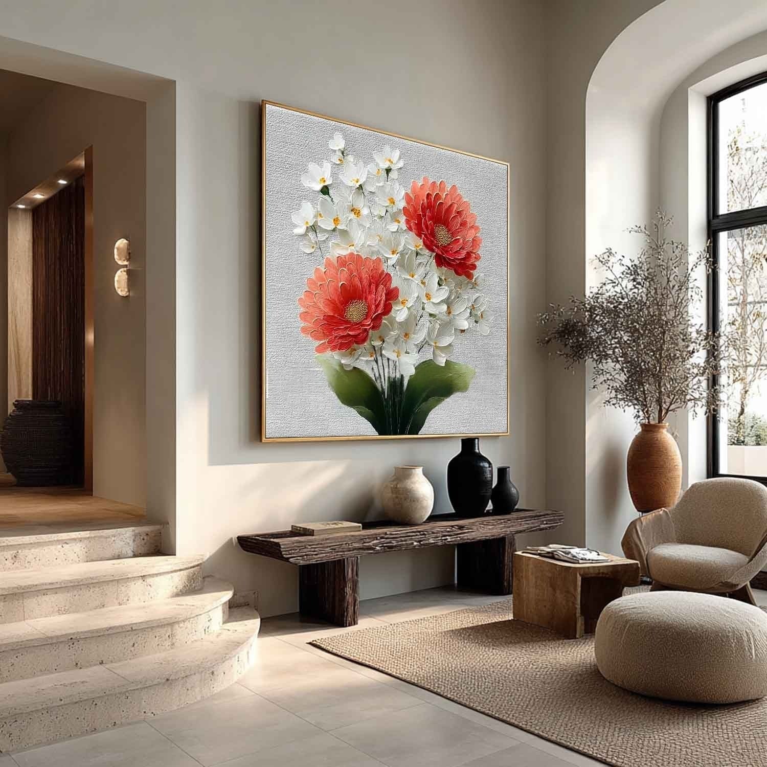 Daisy Bouquet 3D Textured Painting - Neutralighting