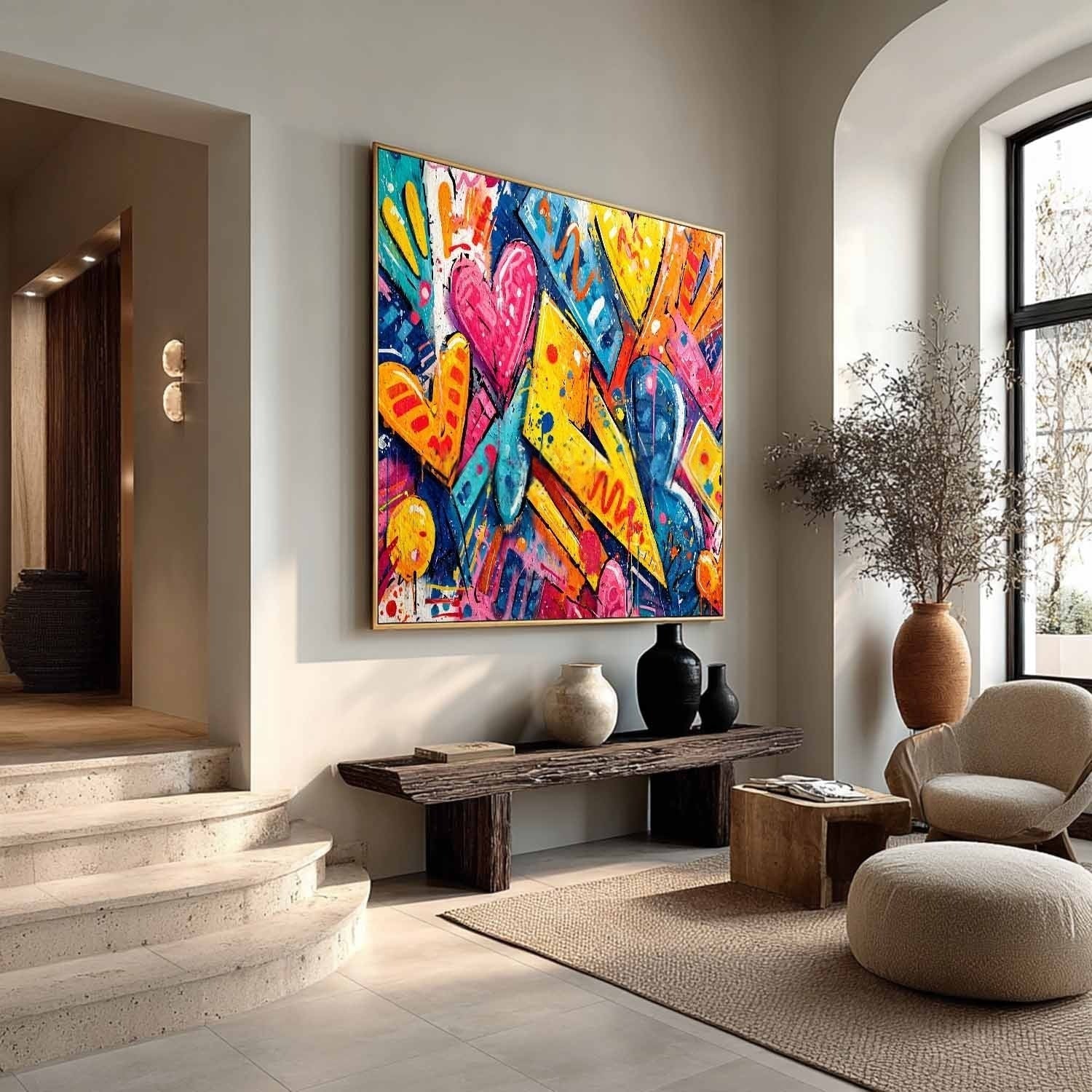 Graffiti Love Hearts Pop Art Impasto Painting - Neutralighting
