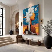 Wall Art Surreal Double Face Tree Figure - Neutralighting