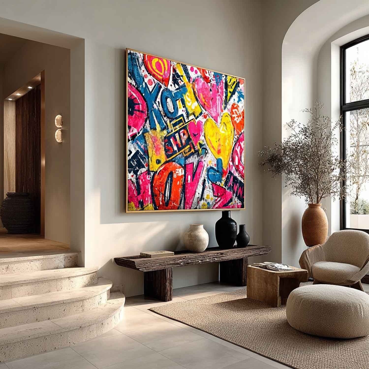 Wall Art Pop Art Graffiti Heart Love Street - Neutralighting