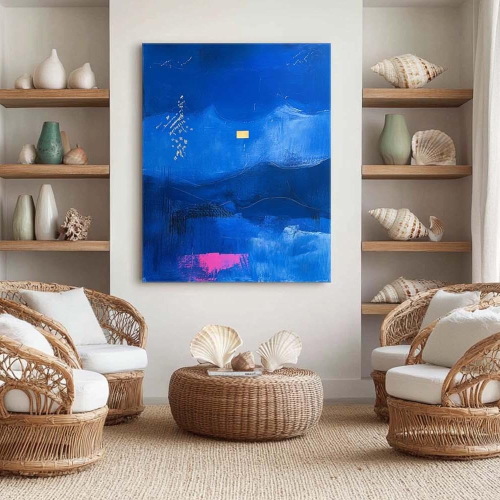 Wall Art Mystic Textured Layered Blue - Neutralighting