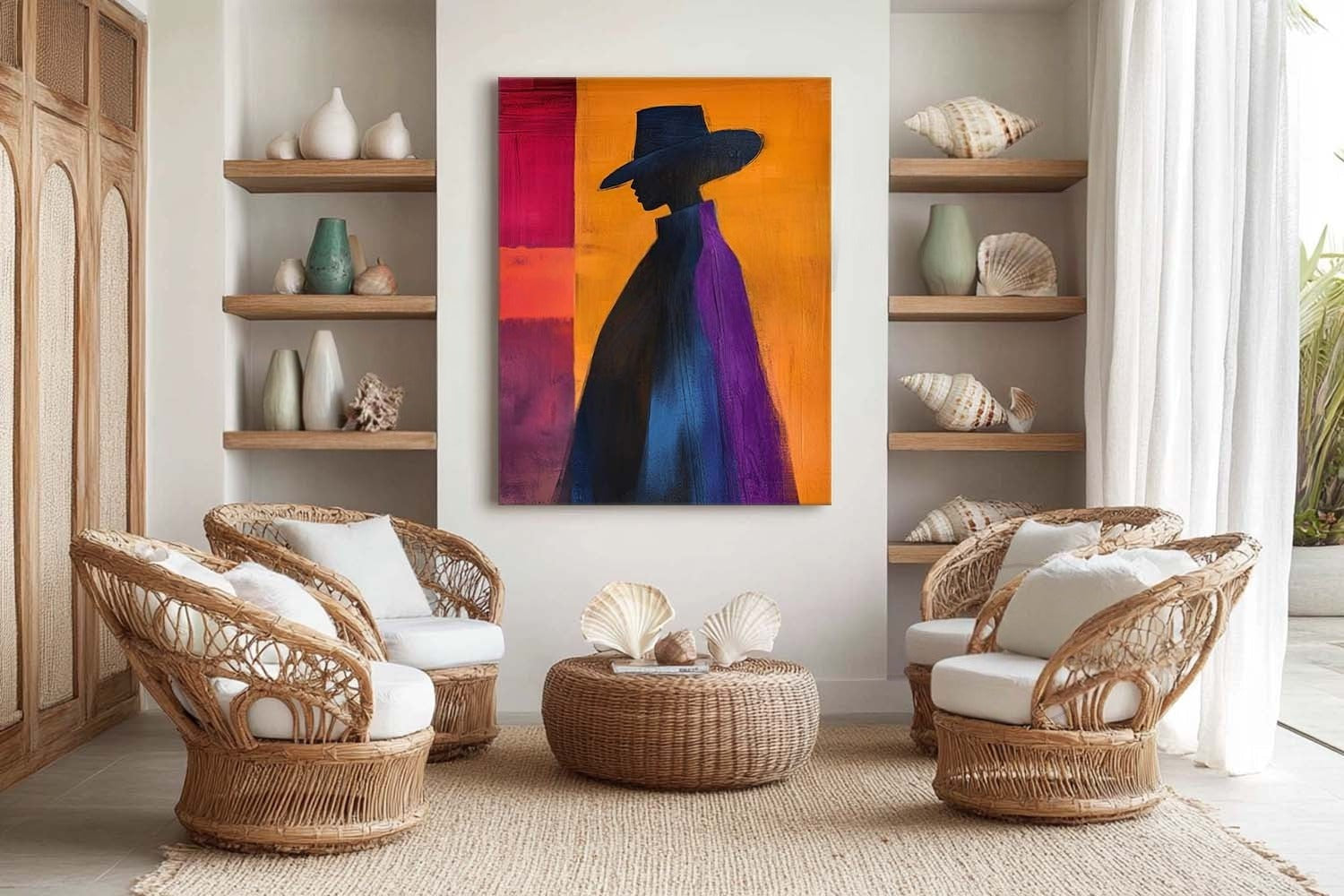 Wall Art Minimalist Silhouette Figure Gradient - Neutralighting