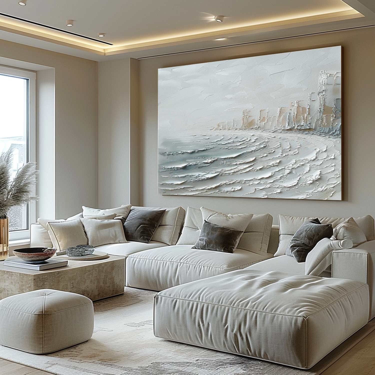 Wall Art Misty Coastal Cliffs Seascape - Neutralighting