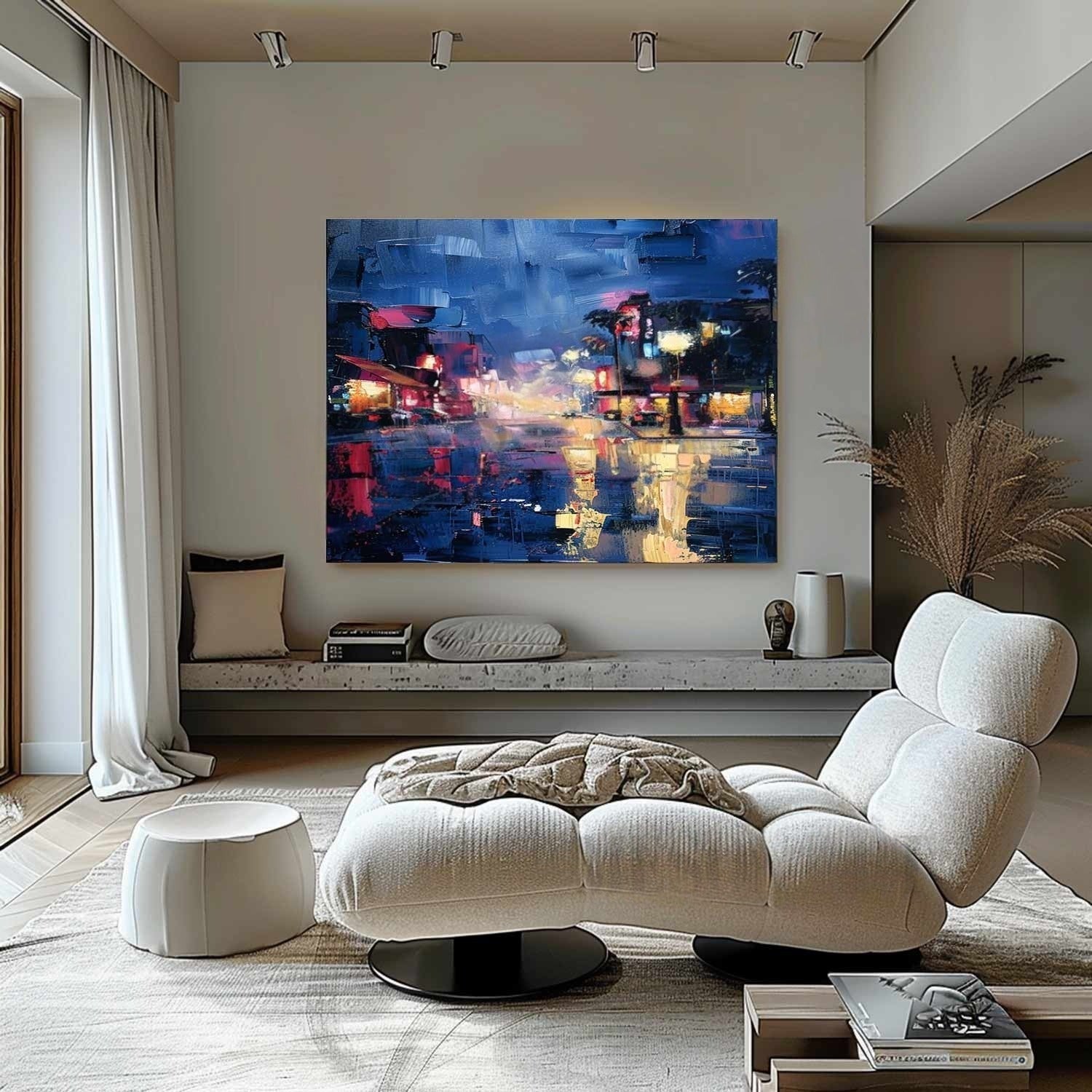 Wall Art Vibrant Rainy Night Cityscape - Neutralighting
