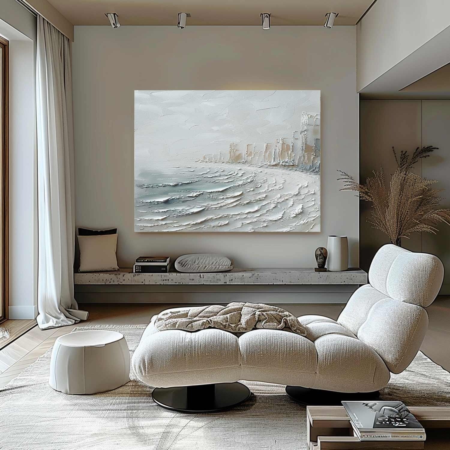 Wall Art Misty Coastal Cliffs Seascape - Neutralighting