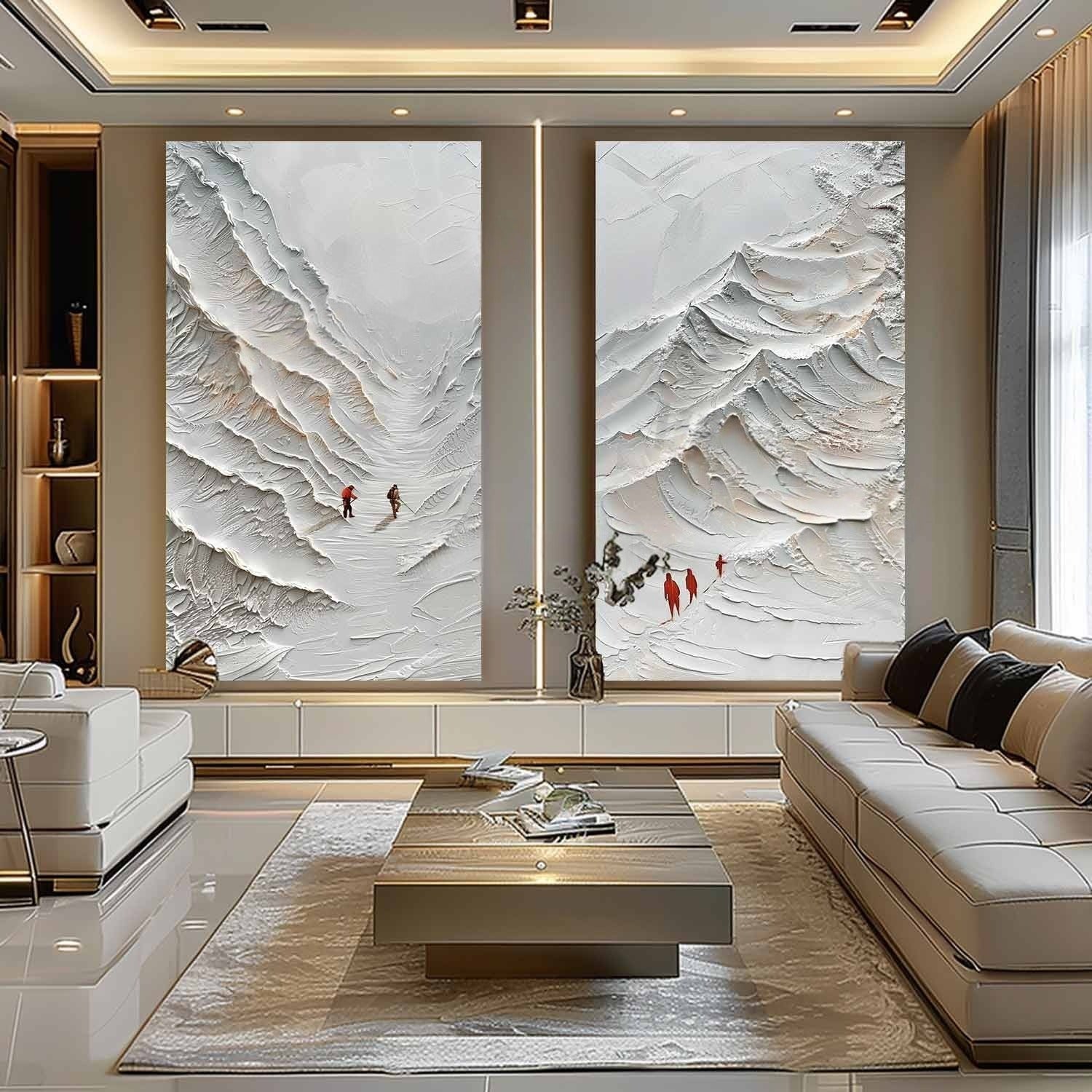 Wall Art Dramatic Textured Dimensional - Neutralighting