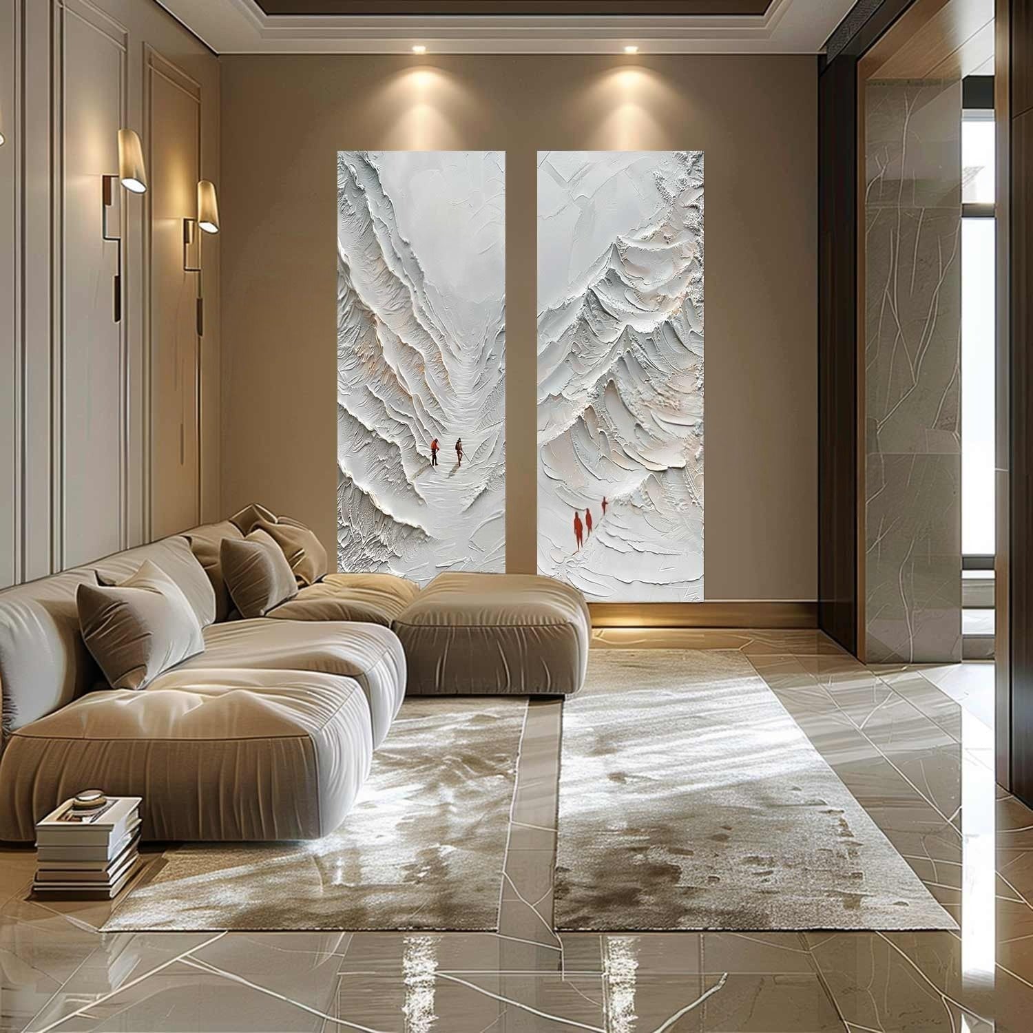Wall Art Dramatic Textured Dimensional - Neutralighting