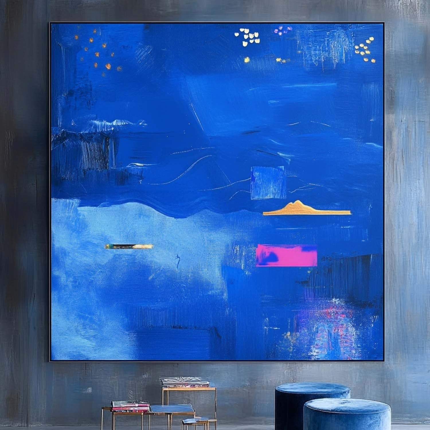 Wall Art Dreamy Textured Layered Blue - Neutralighting