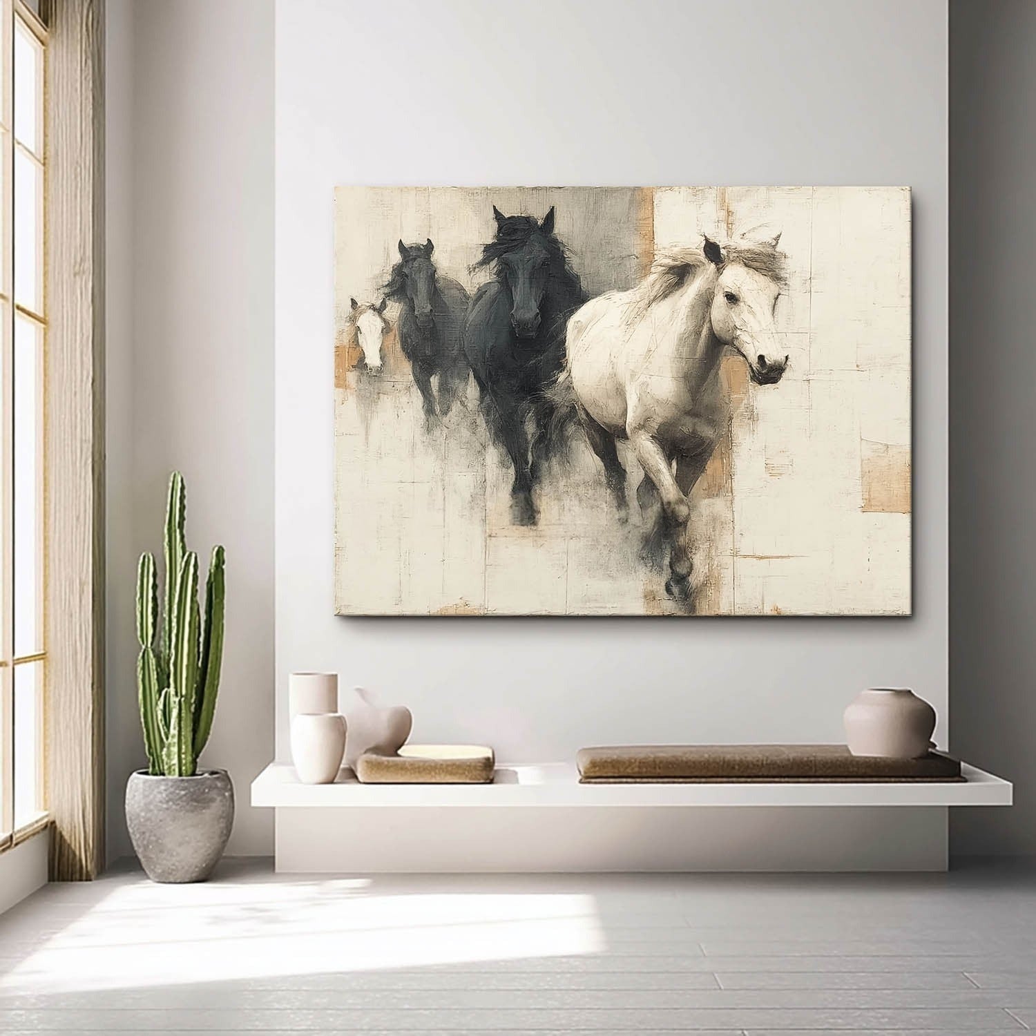 Wall Art Dramatic Monochrome Horse - Neutralighting