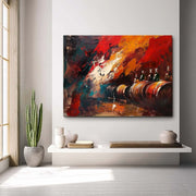 Wall Art Bold Textured Wine Barrel Bottle - Neutralighting