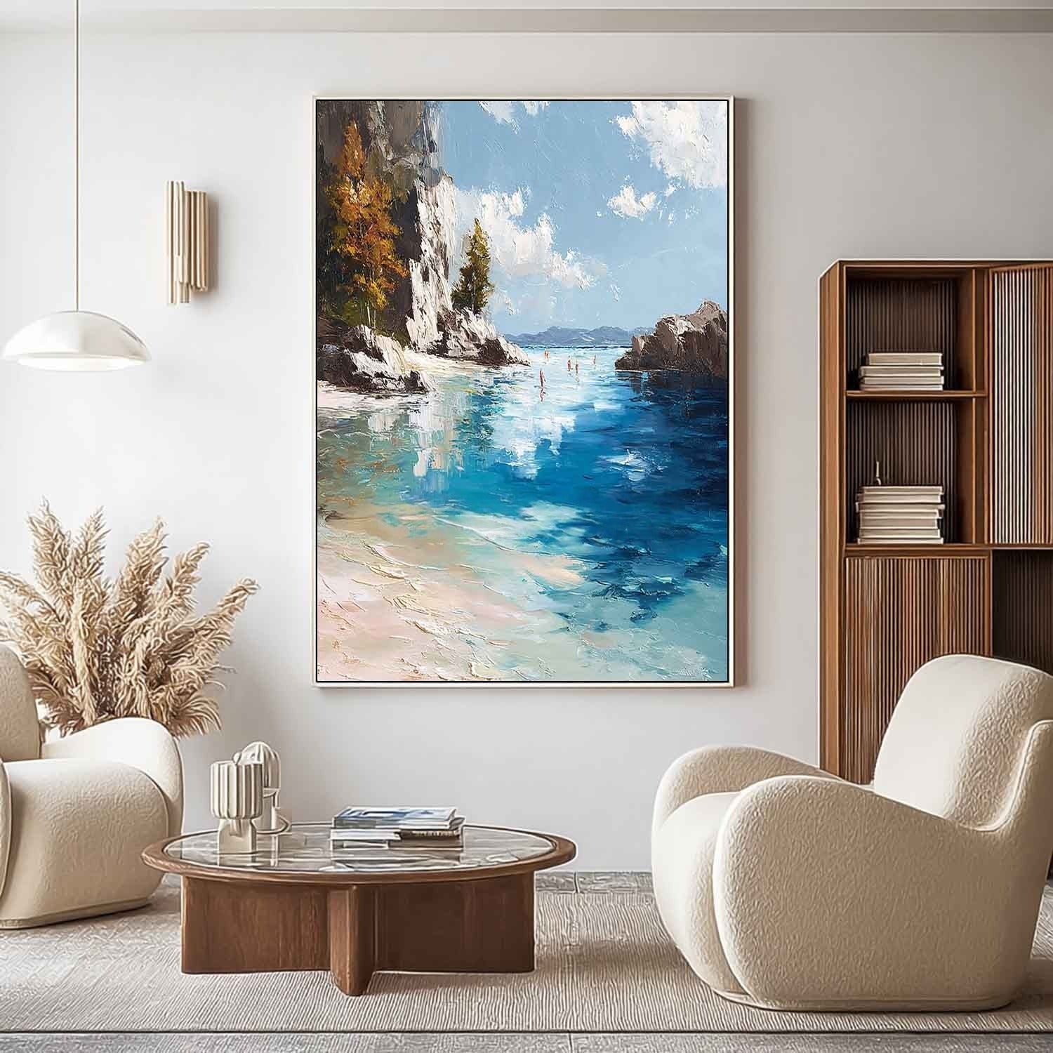 Mediterranean Cove Impasto Painting - Neutralighting