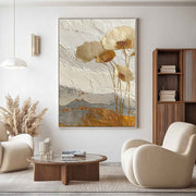 Wall Art Minimalist Textured Metallic Gold - Neutralighting
