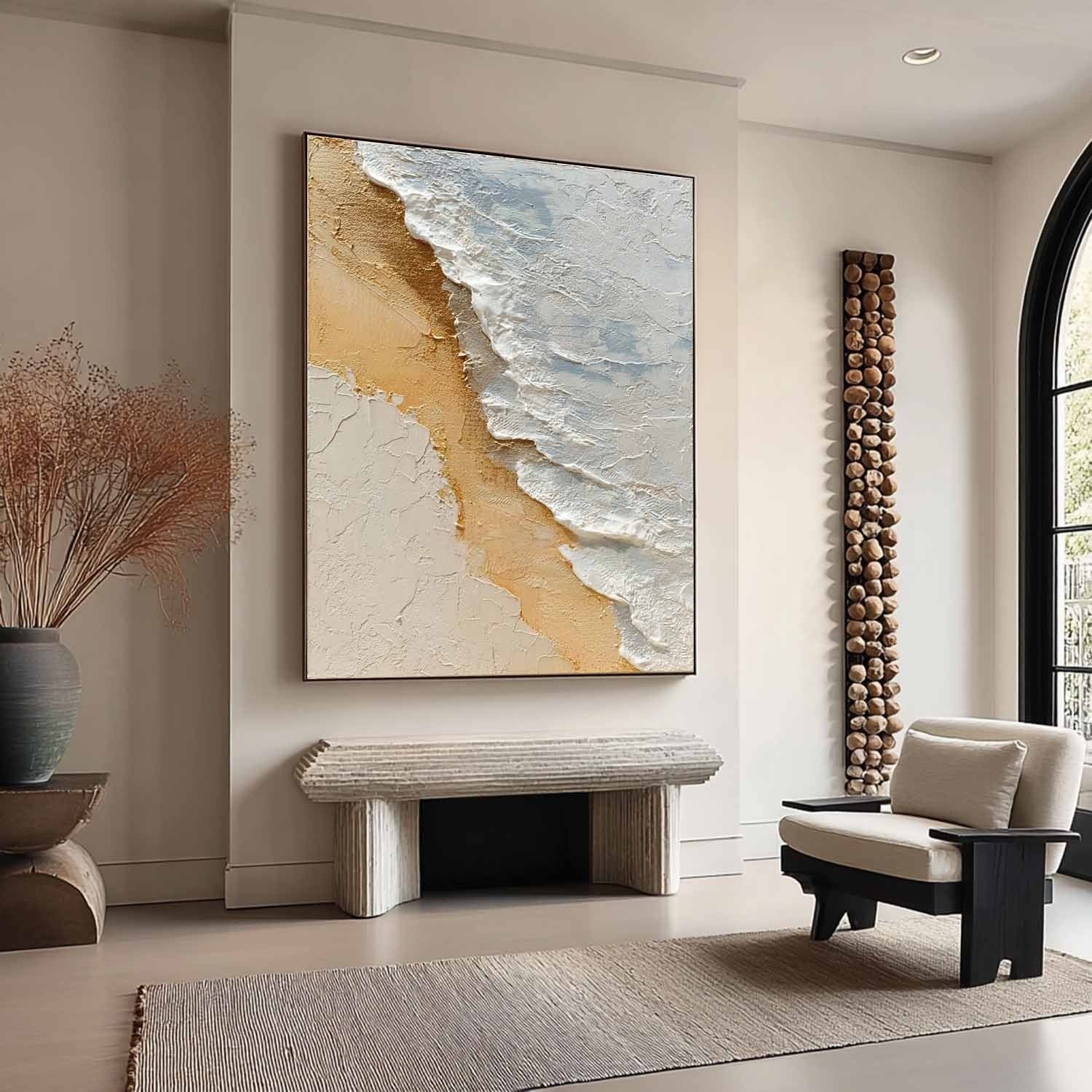 Aerial Beach Shoreline Impasto Painting - Neutralighting