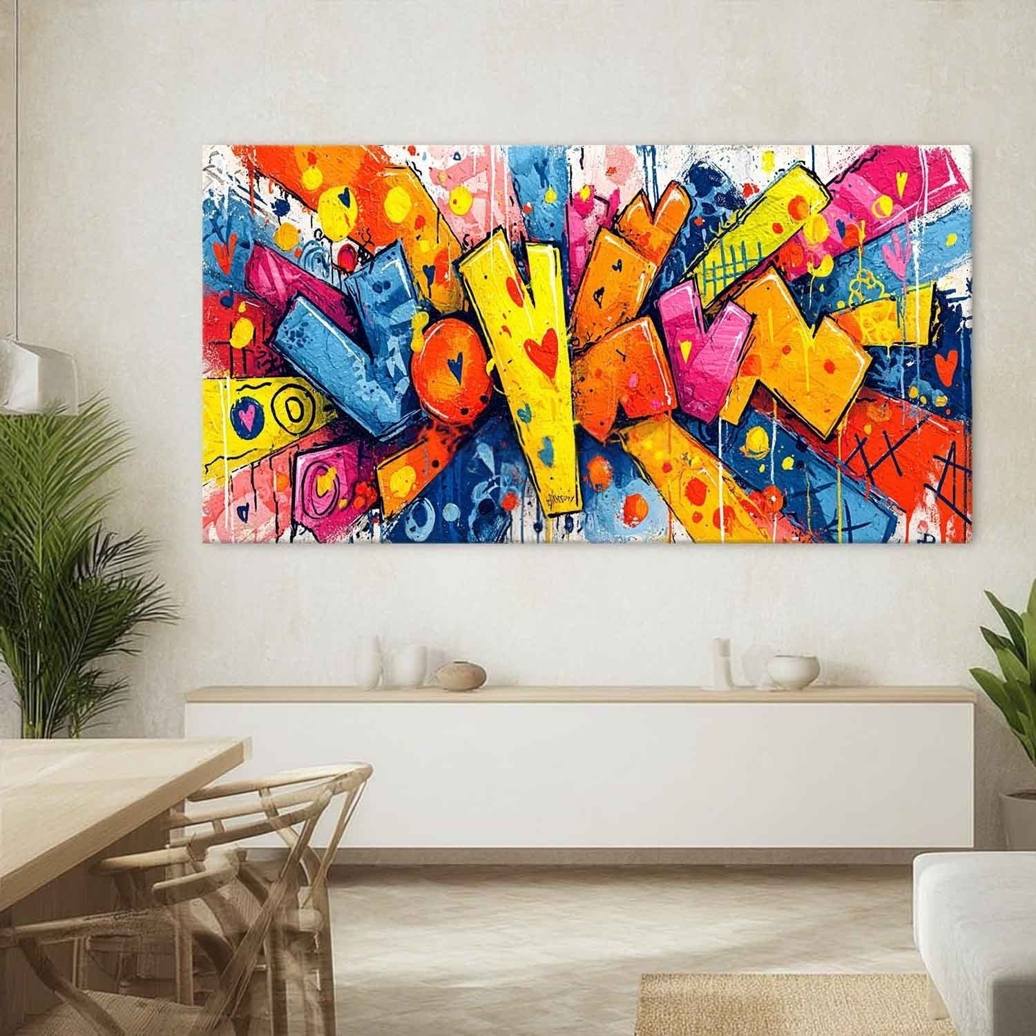 Wide Format Graffiti Pop Art Impasto Painting - Neutralighting