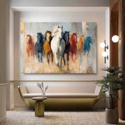 Wall Art Majestic Contemporary Running Horses - Neutralighting