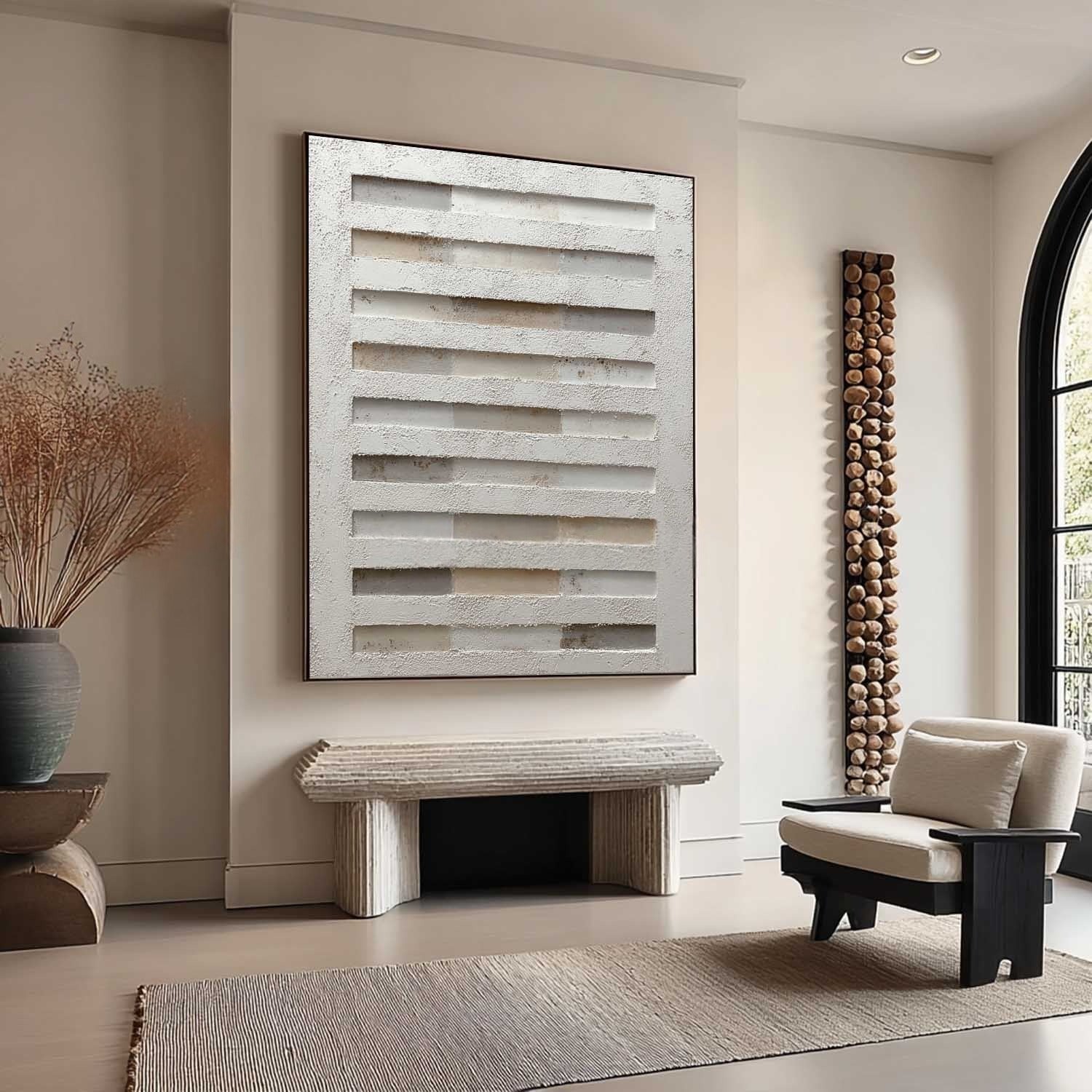 Wall Art Minimalist Textured Geometric - Neutralighting
