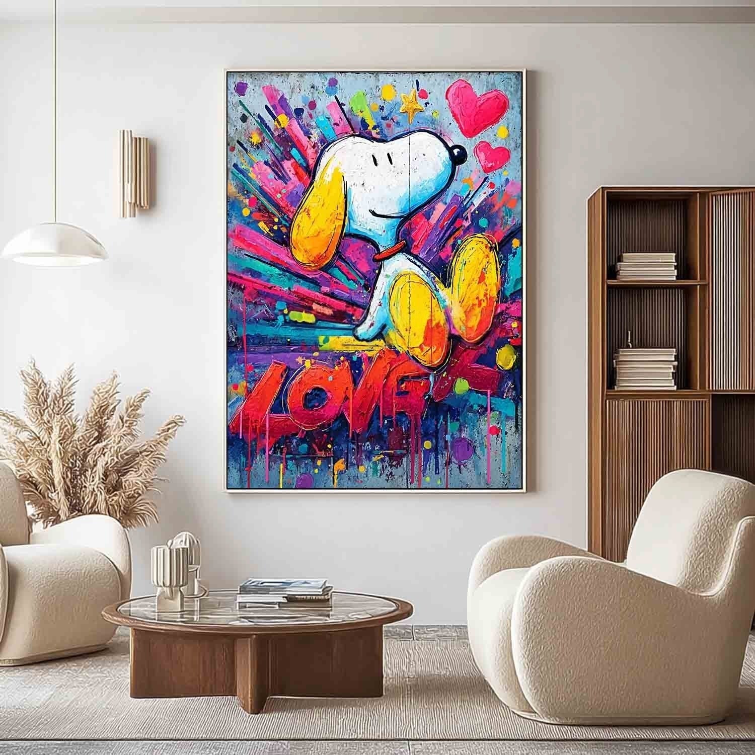 Snoopy Love Pop Art Impasto Painting - Neutralighting