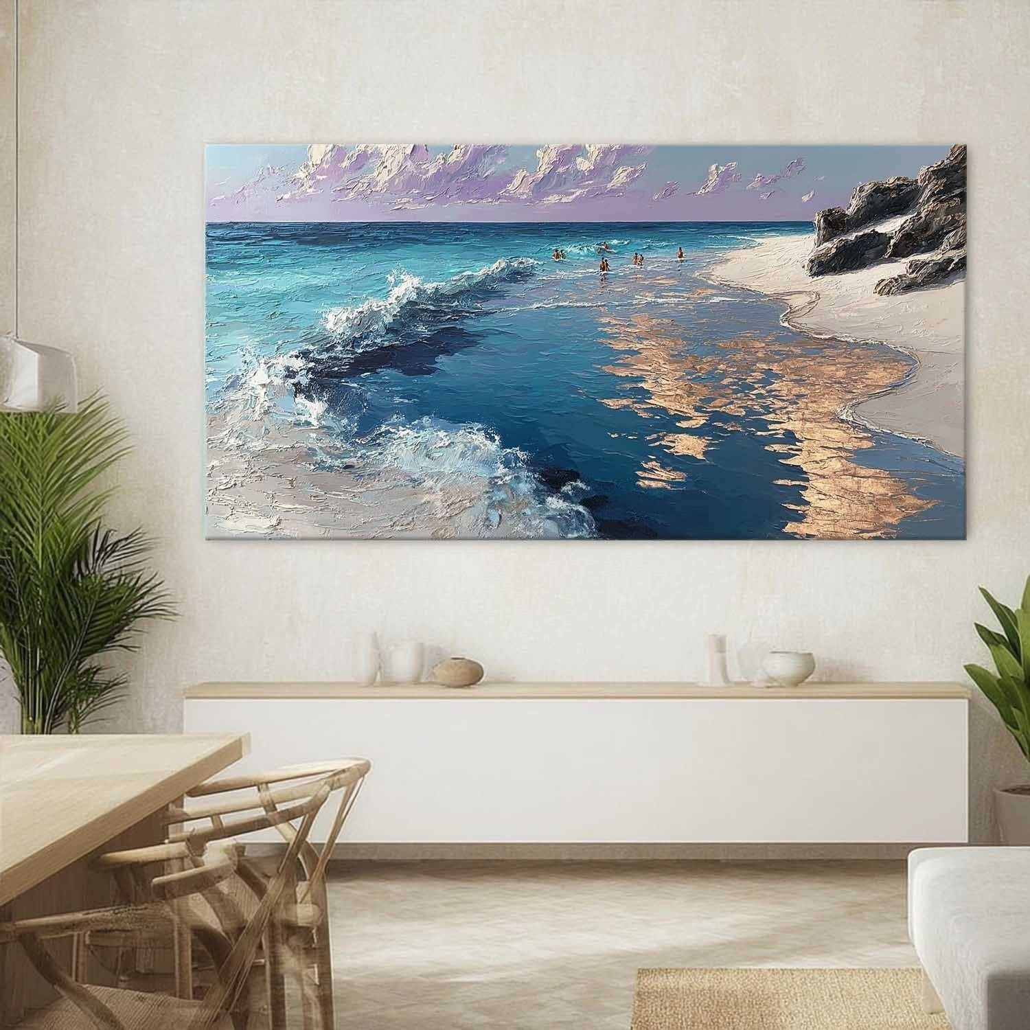 Golden Hour Beach Impasto Painting - Neutralighting