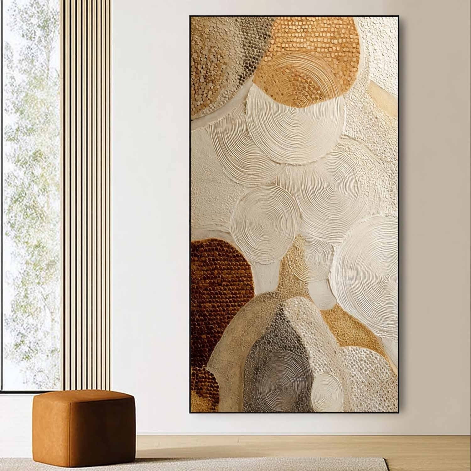 Wall Art Circular Texture Bohemian Painting Warm - Neutralighting