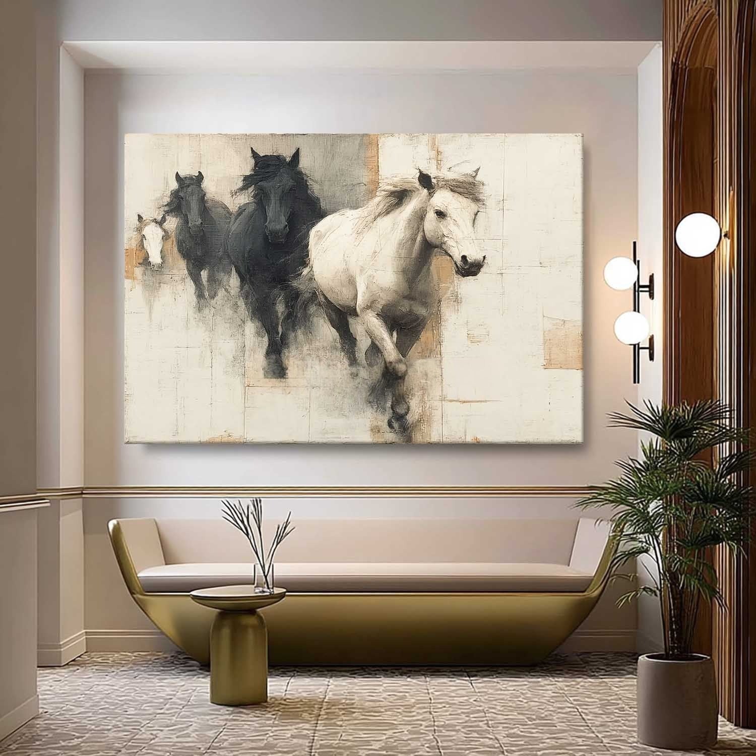 Wall Art Dramatic Monochrome Horse - Neutralighting