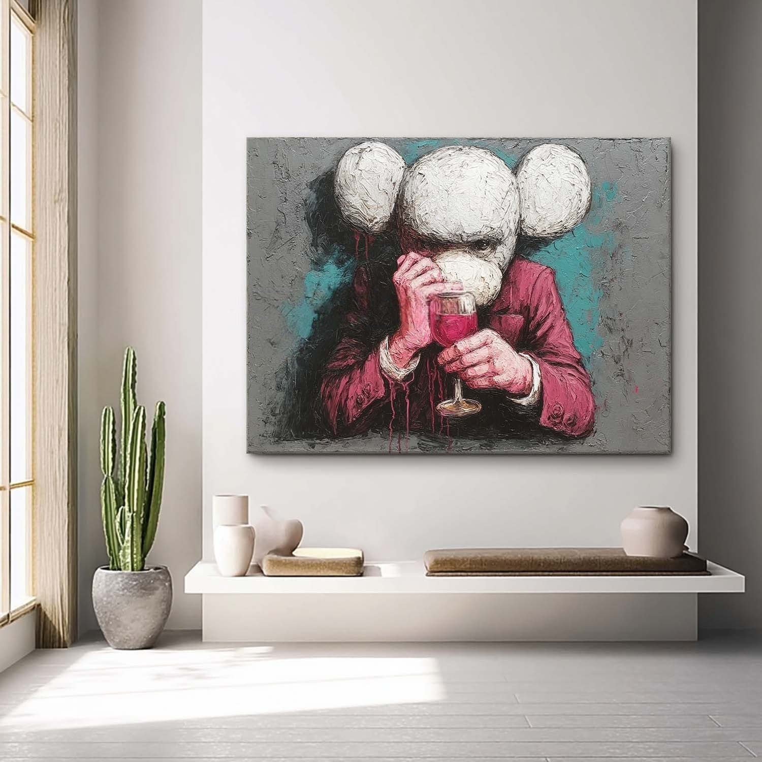 Wall Art Bold Textured Kaws Companion - Neutralighting