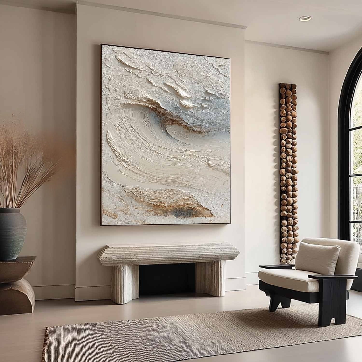 Wall Art Abstract Sand Dune Beige Textured - Neutralighting