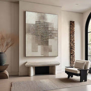 Wabi-Sabi Stacked Stone Bas-Relief Painting - Neutralighting