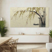 Wall Art Jiangnan Water Town Willow Boat - Neutralighting