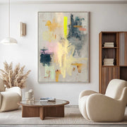 Wall Art Pastel Abstract Yellow Pink Teal - Neutralighting