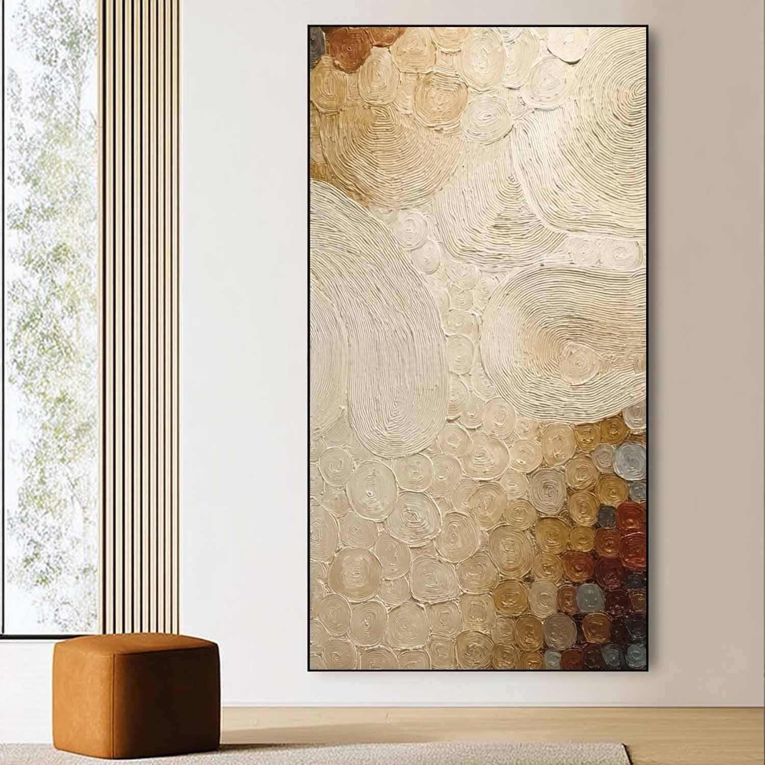 Wall Art Textured Block Impasto Bohemian - Neutralighting