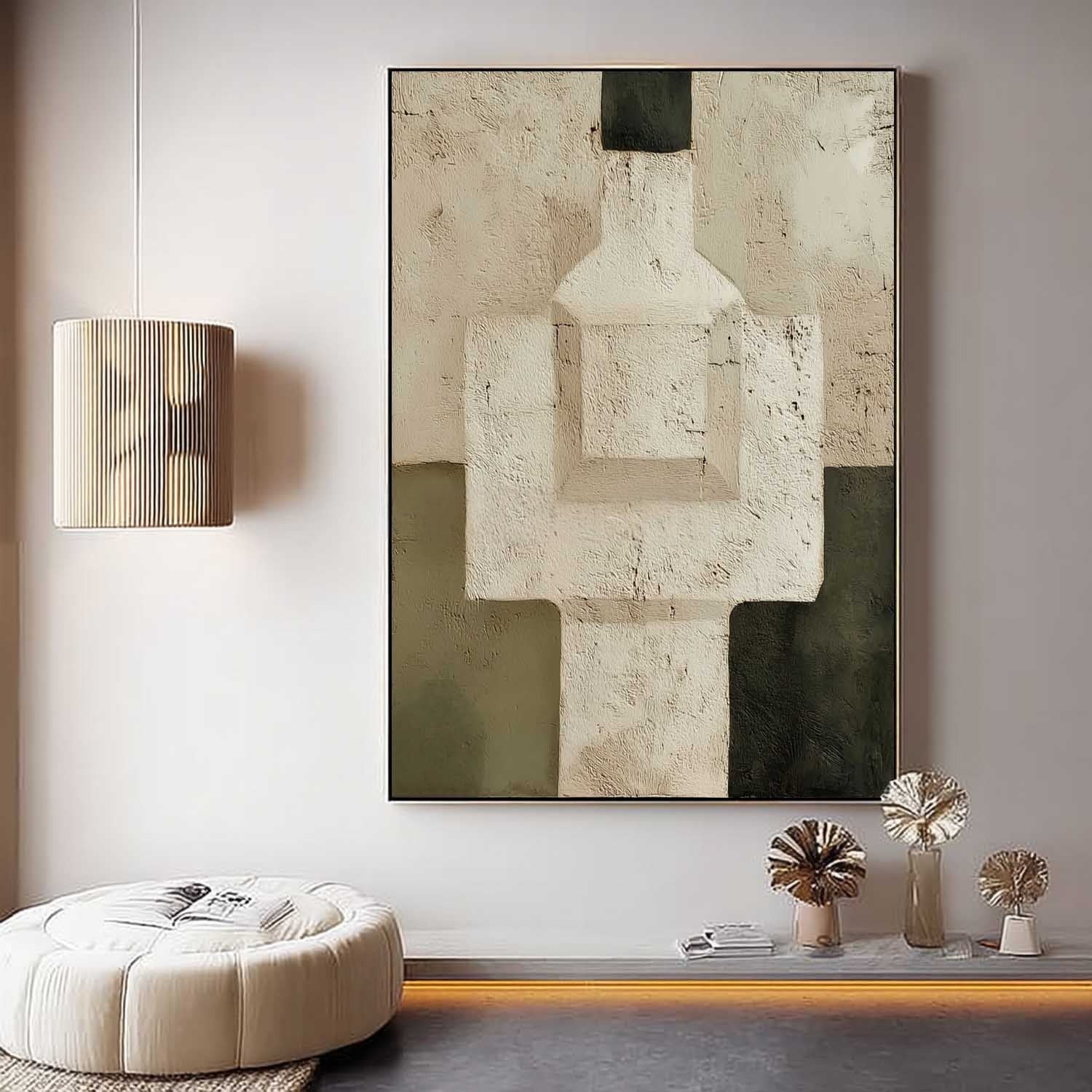 Wall Art 3D Geometric Abstract Neutral - Neutralighting