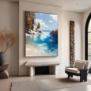 Mediterranean Cove Impasto Painting - Neutralighting