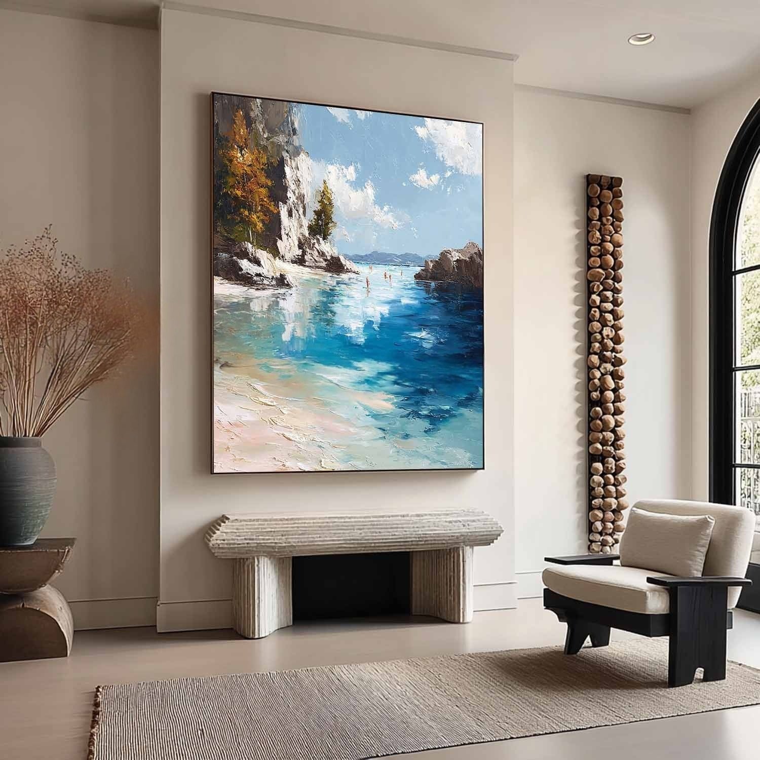 Mediterranean Cove Impasto Painting - Neutralighting