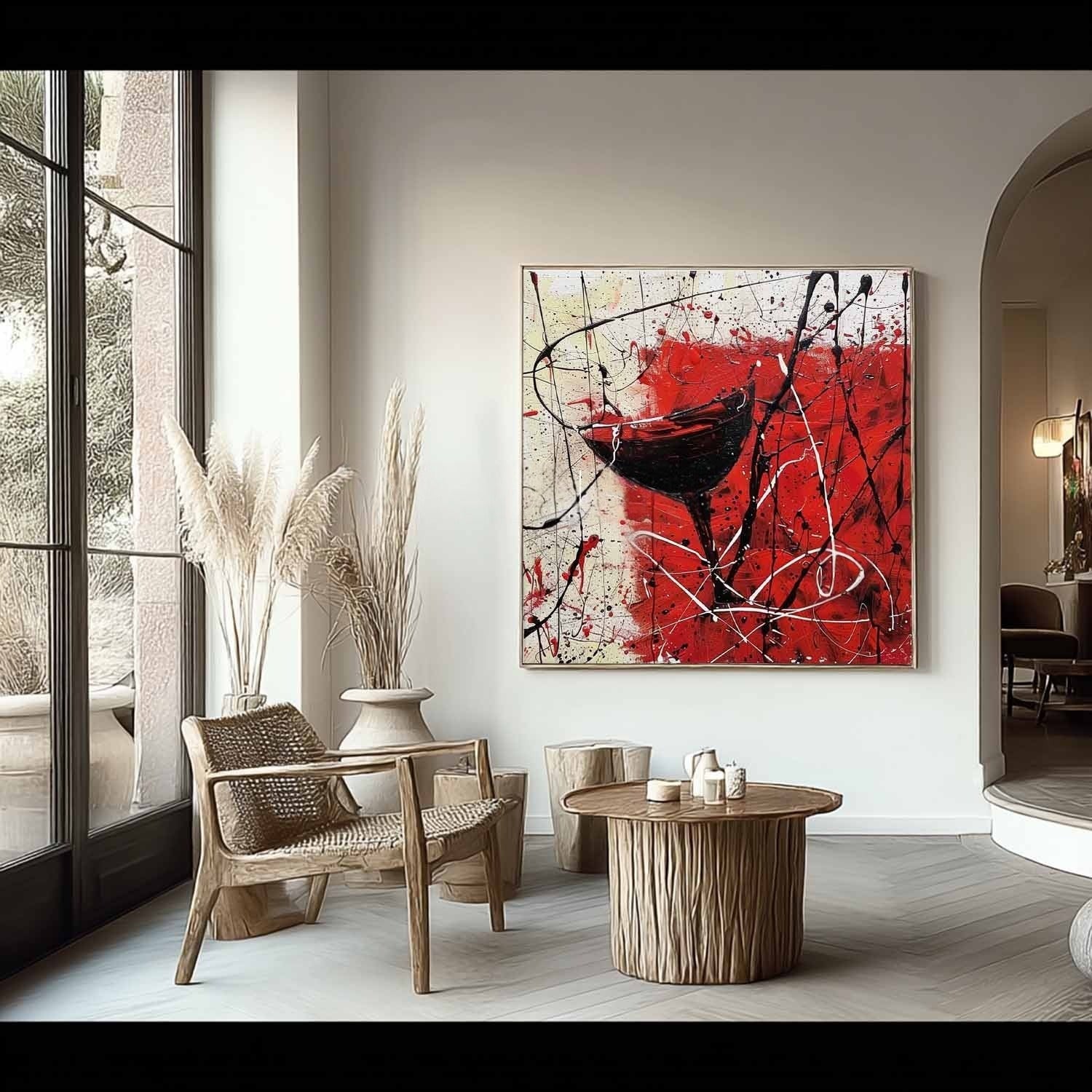 Wall Art Bold Textured Abstract Wine - Neutralighting